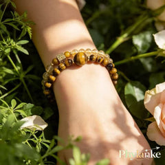 Solar Twins – Double‑Ring Golden Tiger’s Eye + Yellow Azeztulite