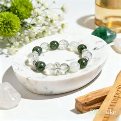 The Manifest Ray — Clear Quartz & Green Rutilated Quartz