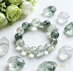 The Manifest Ray — Clear Quartz & Green Rutilated Quartz