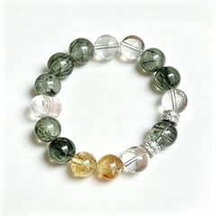 The Manifest Ray — Clear Quartz & Green Rutilated Quartz