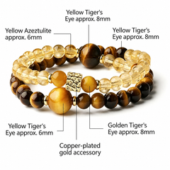 Solar Twins – Golden Tiger’s Eye Bracelet for Personal Power