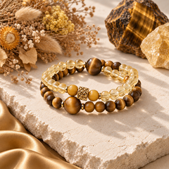 Solar Twins – Golden Tiger’s Eye Bracelet for Personal Power