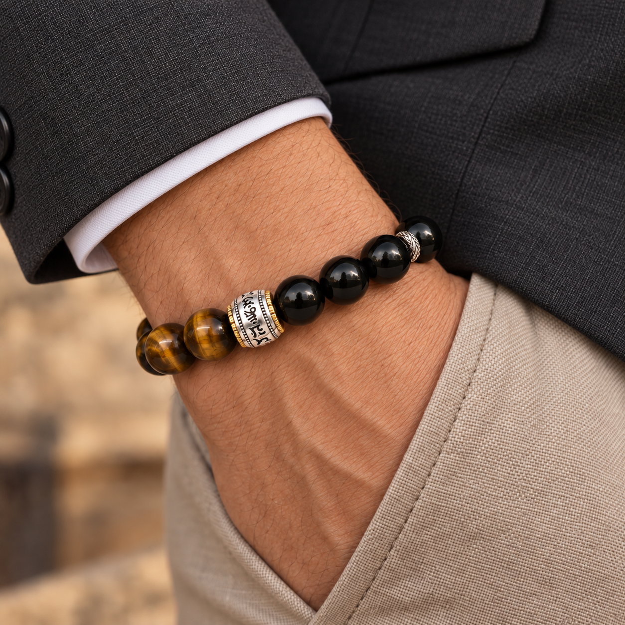 Guardian's Gaze — Black obsidian bracelet & protection bracelet