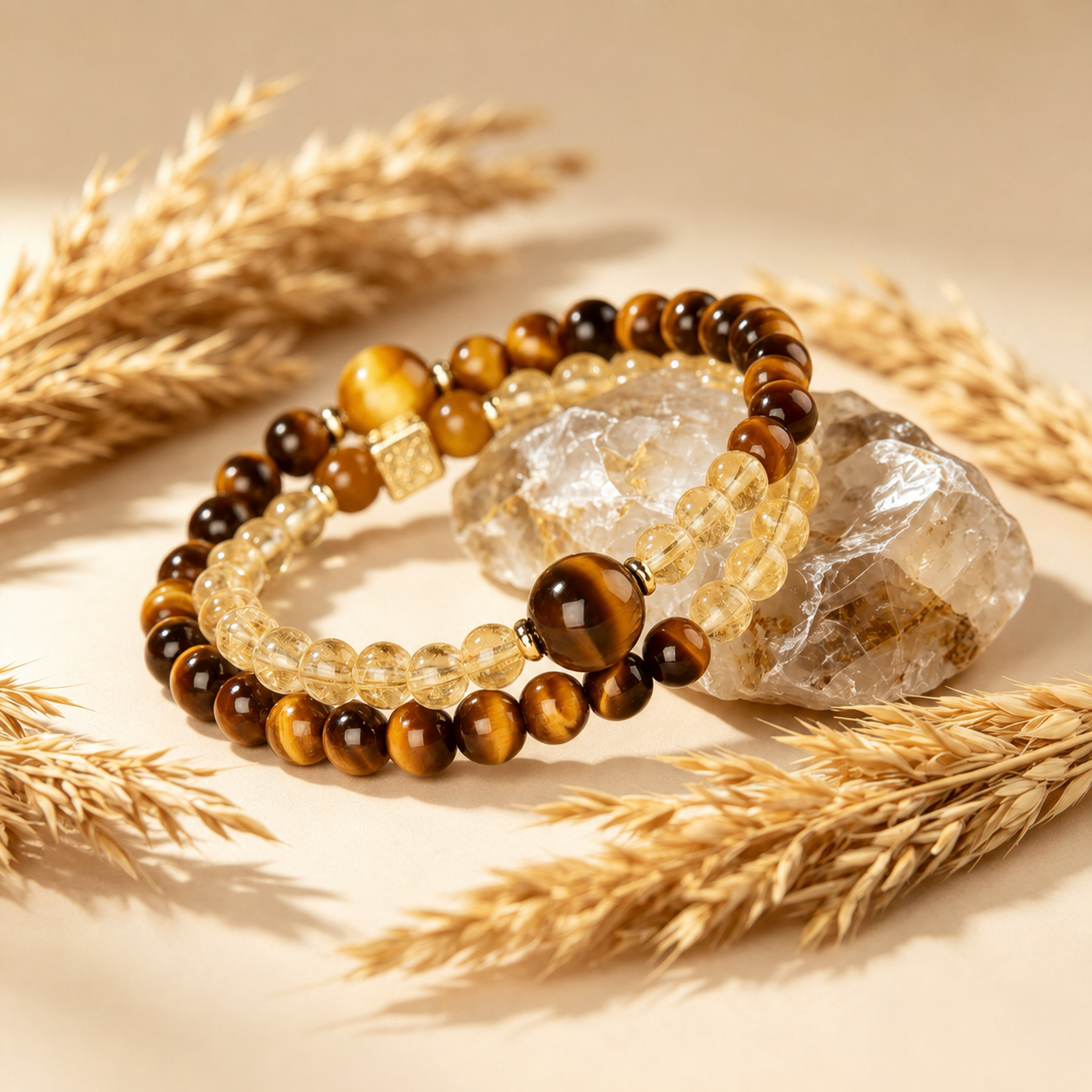 Solar Twins – Golden Tiger’s Eye Bracelet for Personal Power