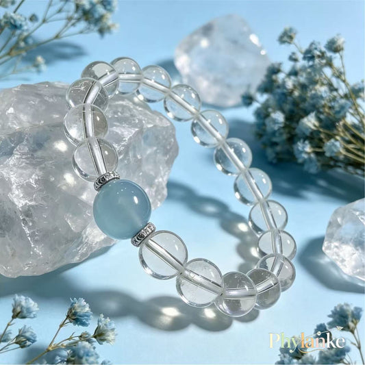 The Heart’s Compass — Clear Quartz & Aquamarine