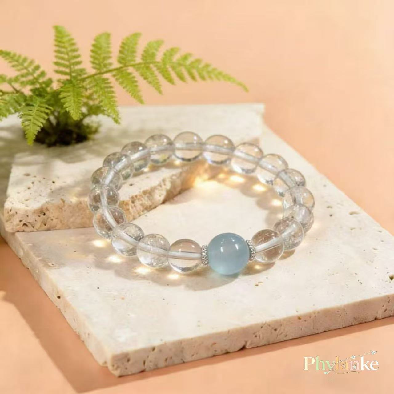 The Heart’s Compass — Clear Quartz & Aquamarine