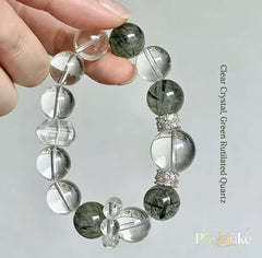 The Manifest Ray — Clear Quartz & Green Rutilated Quartz
