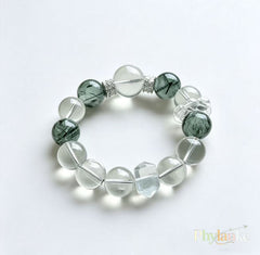 The Manifest Ray — Clear Quartz & Green Rutilated Quartz