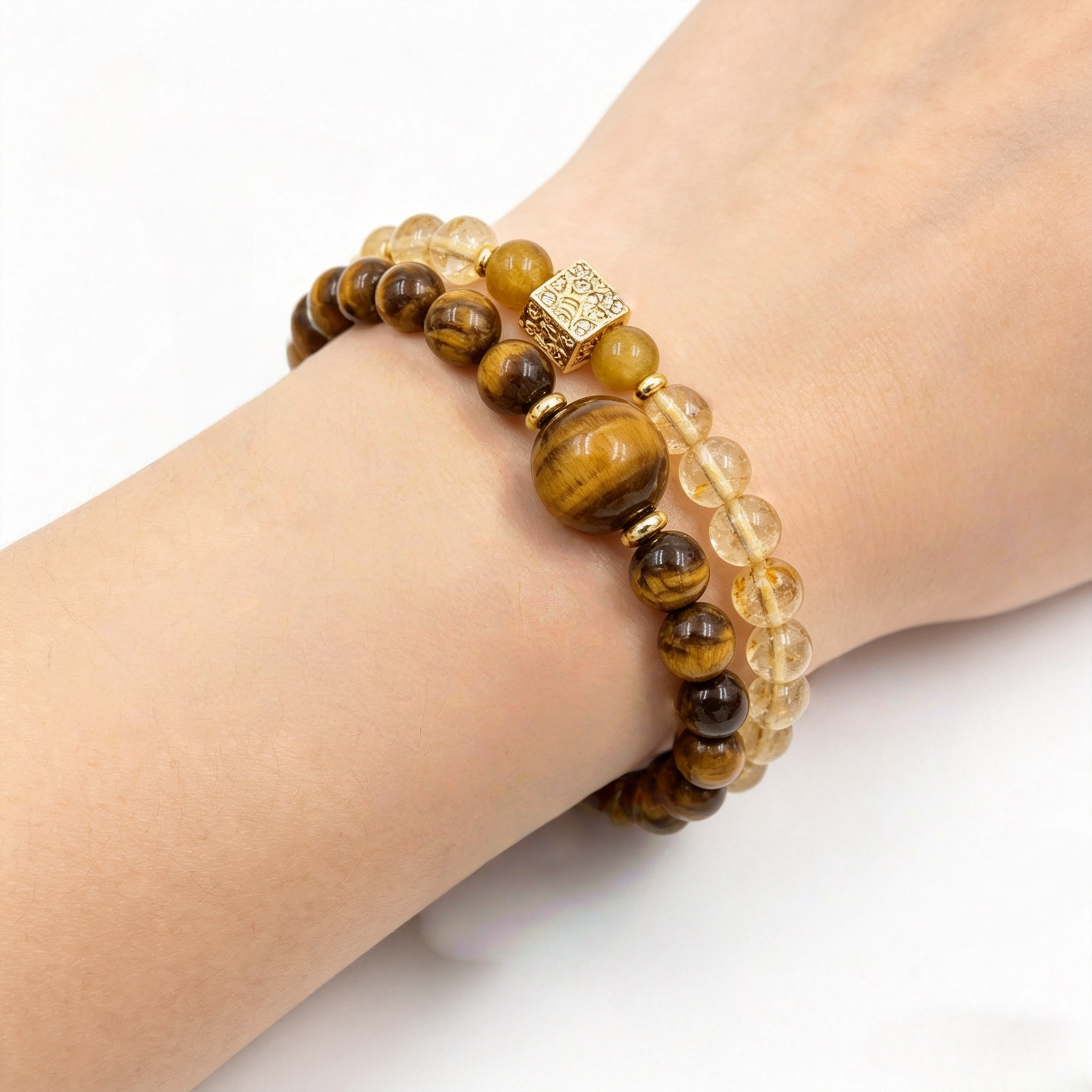 Solar Twins – Golden Tiger’s Eye Bracelet for Personal Power