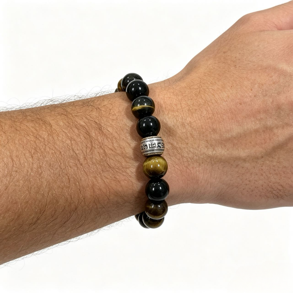 Guardian's Gaze — Black obsidian bracelet & protection bracelet
