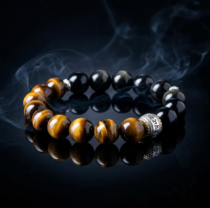 Guardian's Gaze — Black obsidian bracelet & protection bracelet