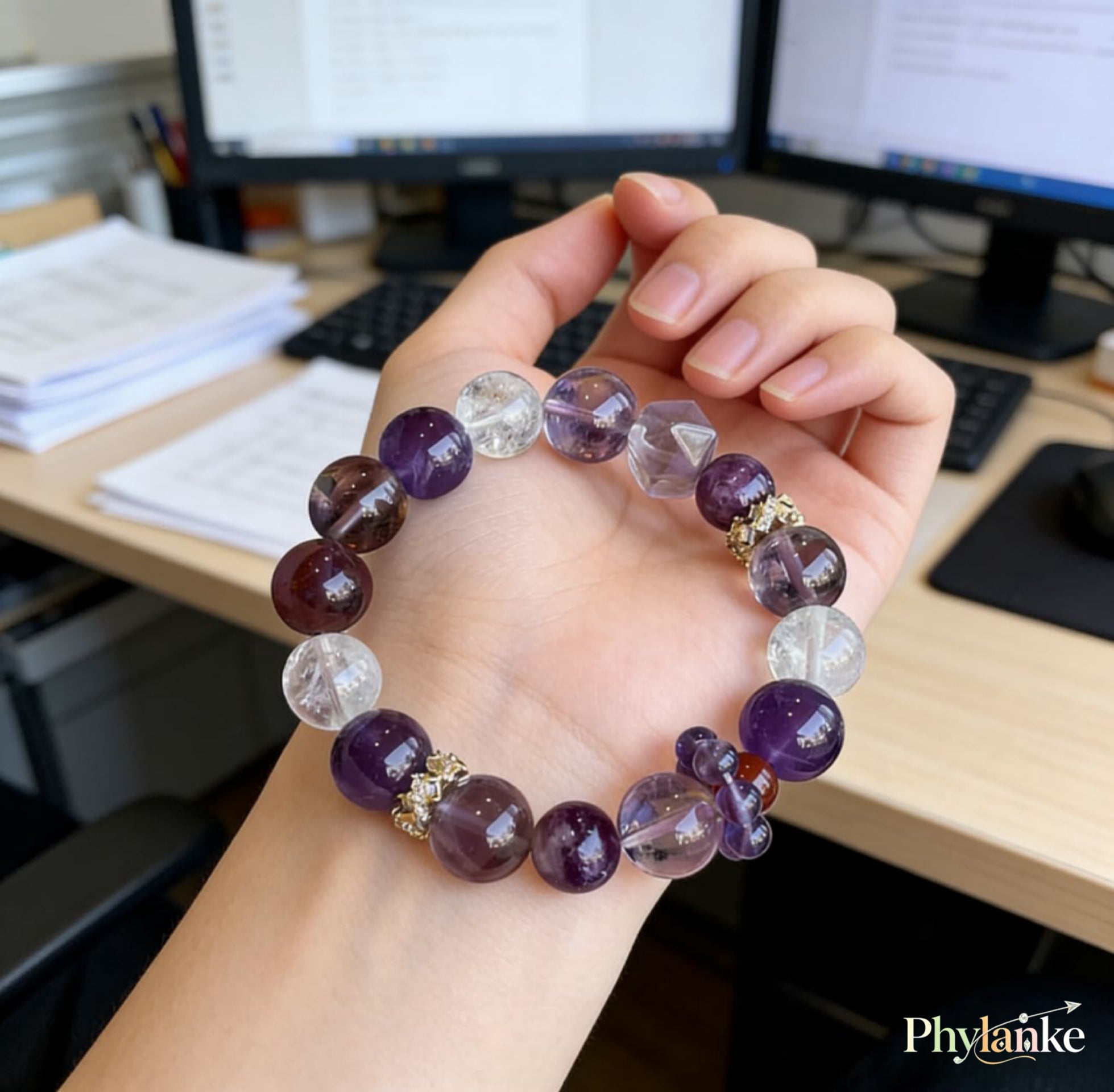 Ace Trinity — Amethyst, Purple Phantom Quartz & White Azeztulite