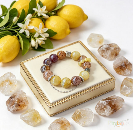 Phantom Rebirth – Black Gold Super Seven, Golden Rutilated, Purple Phantom & Gray Moonstone