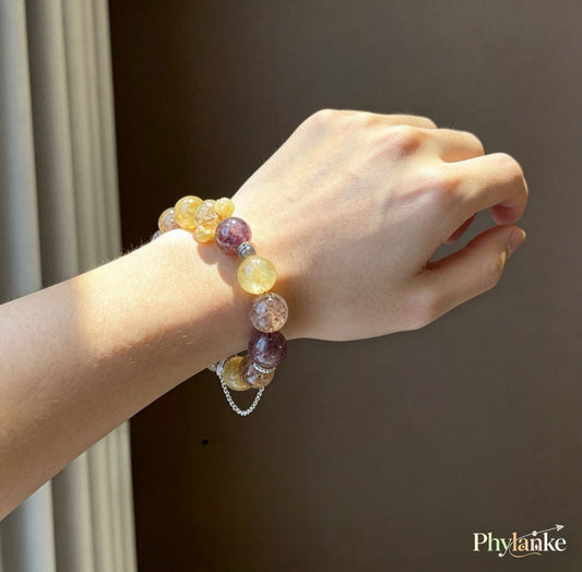Phantom Rebirth – Black Gold Super Seven, Golden Rutilated, Purple Phantom & Gray Moonstone