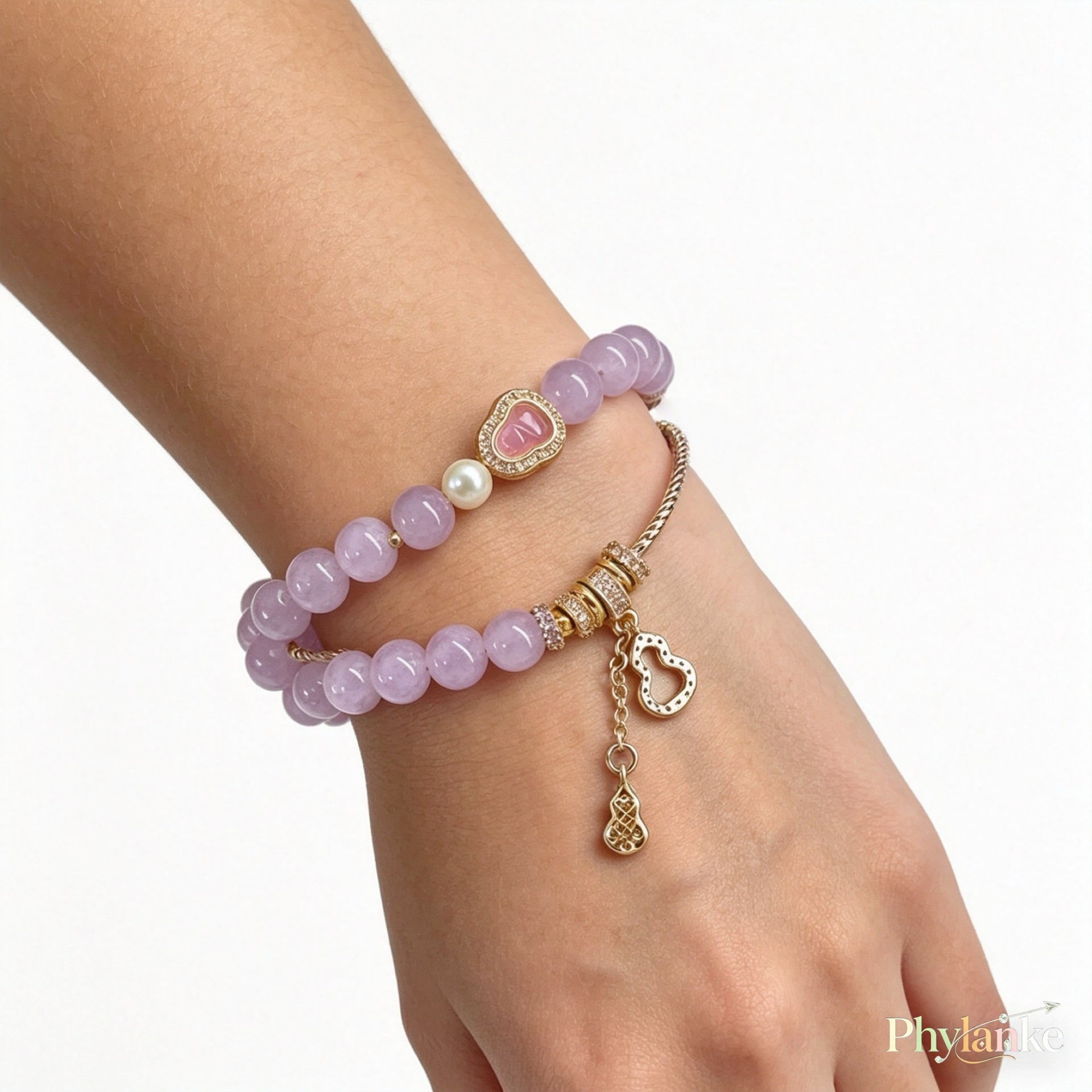 Petite Charms— (Pink/Light Purple/Yellow)Tiny Crystal & Lucky Gourd