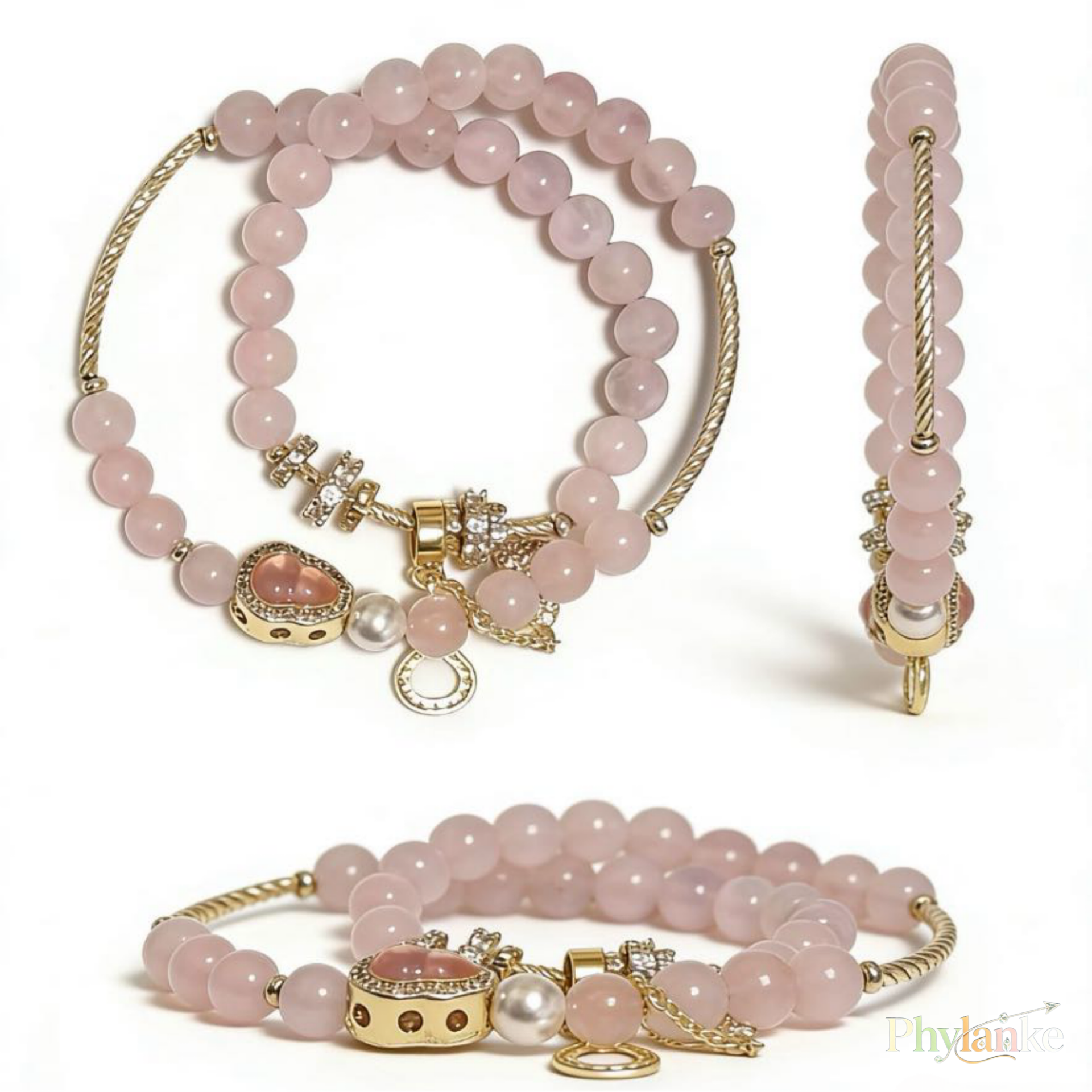 Petite Charms— (Pink/Light Purple/Yellow)Tiny Crystal & Lucky Gourd