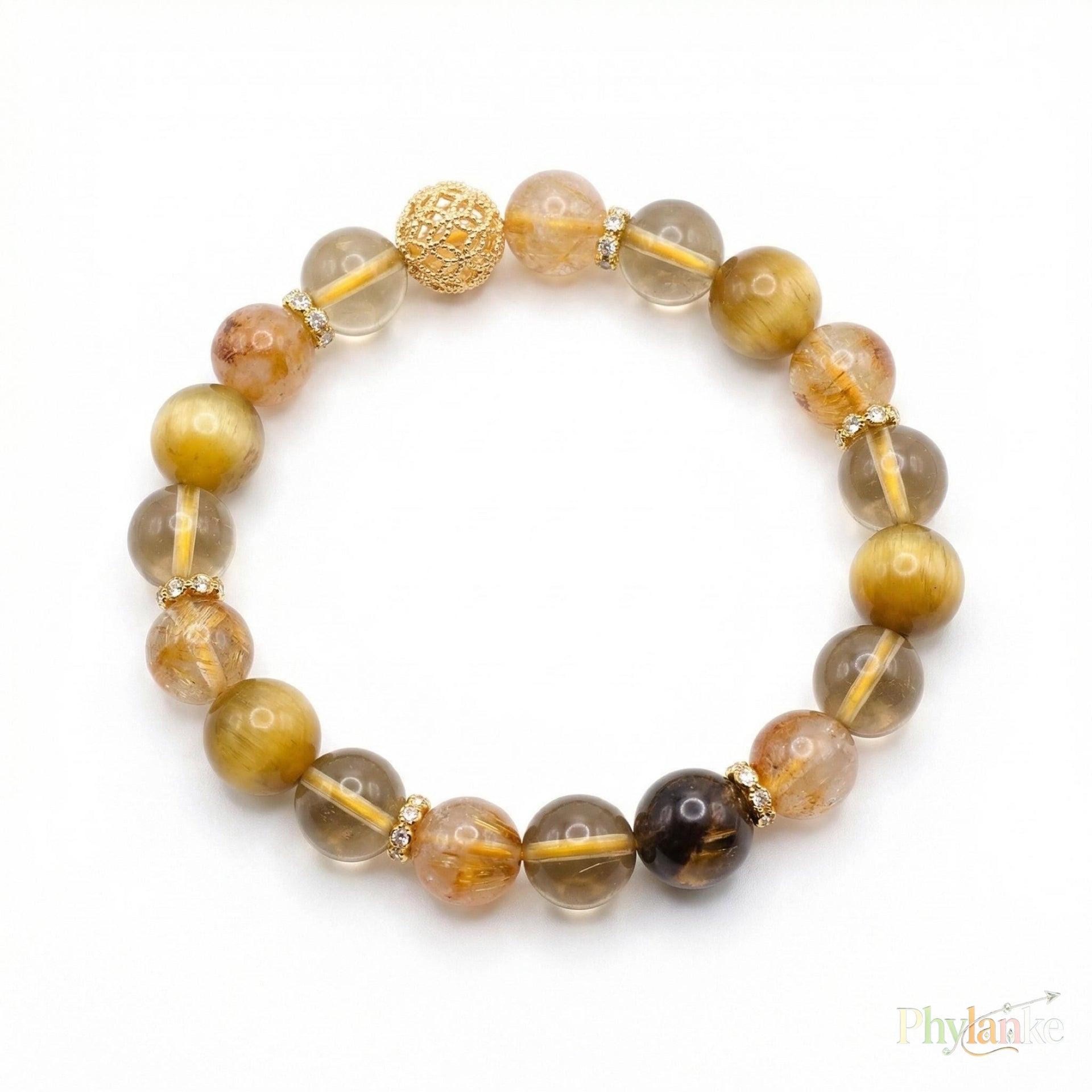 Golden Trifecta — Yellow Azeztulite, Tiger’s Eye & Citrine