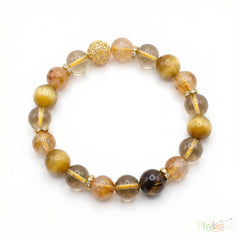 Golden Trifecta — Yellow Azeztulite, Tiger’s Eye & Citrine