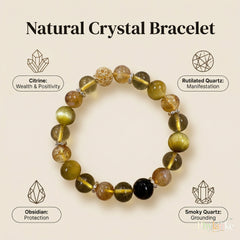 Golden Trifecta — Yellow Azeztulite, Tiger’s Eye & Citrine