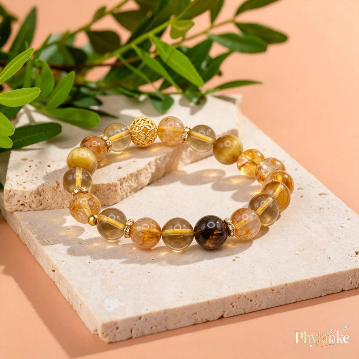 Golden Trifecta — Yellow Azeztulite, Tiger’s Eye & Citrine