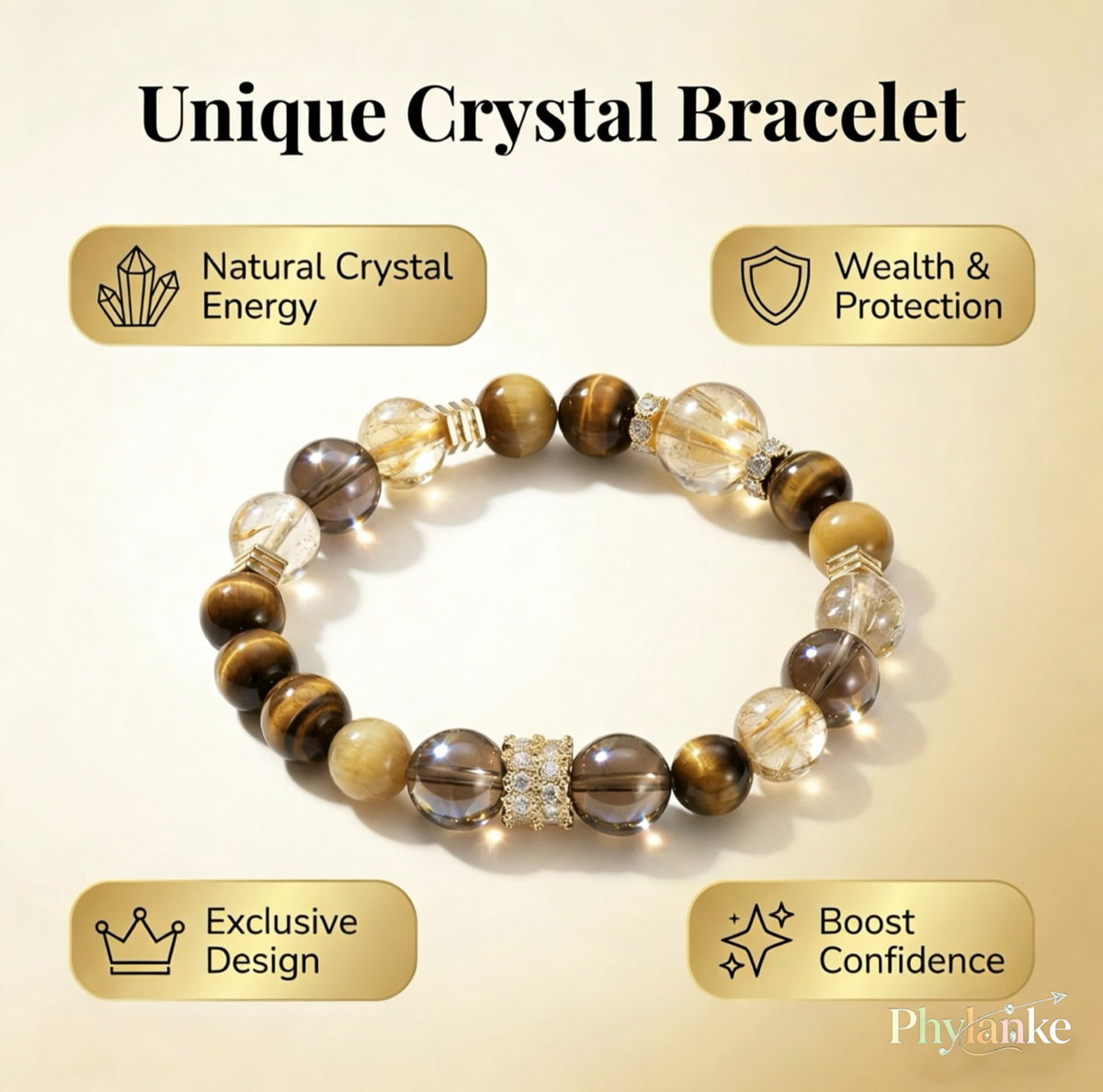 Fortune Keeper – Smoky Quartz, Citrine & Tiger’s Eye