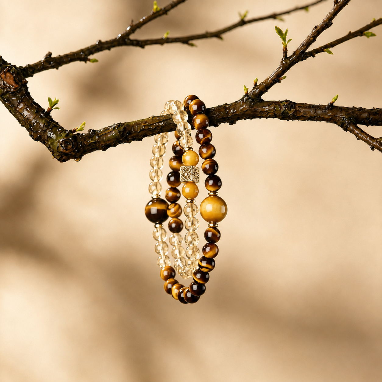 Solar Twins – Golden Tiger’s Eye Bracelet for Personal Power