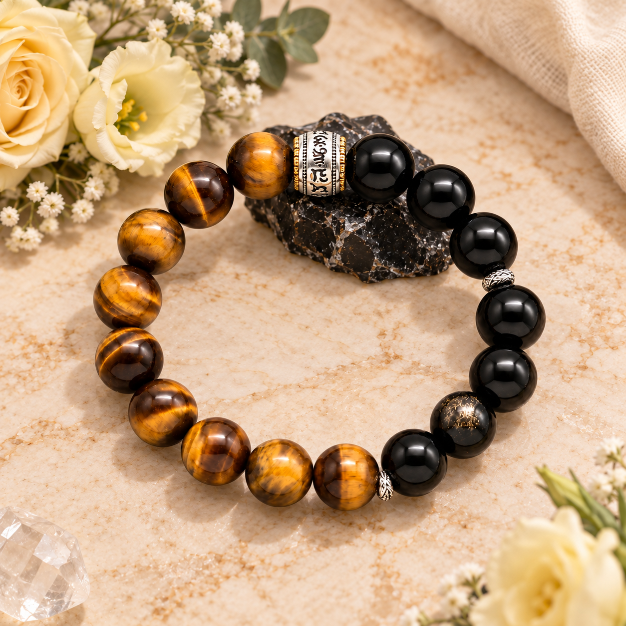 Guardian's Gaze — Black obsidian bracelet & protection bracelet