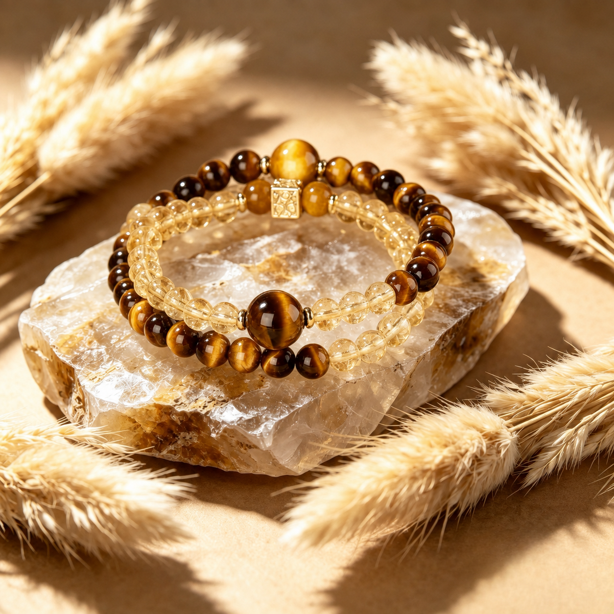 Solar Twins – Golden Tiger’s Eye Bracelet for Personal Power