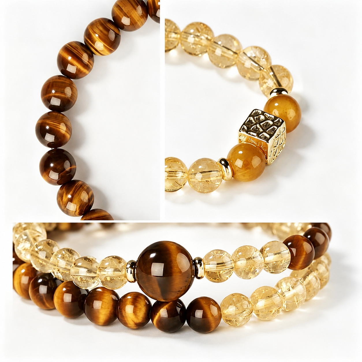 Solar Twins – Golden Tiger’s Eye Bracelet for Personal Power