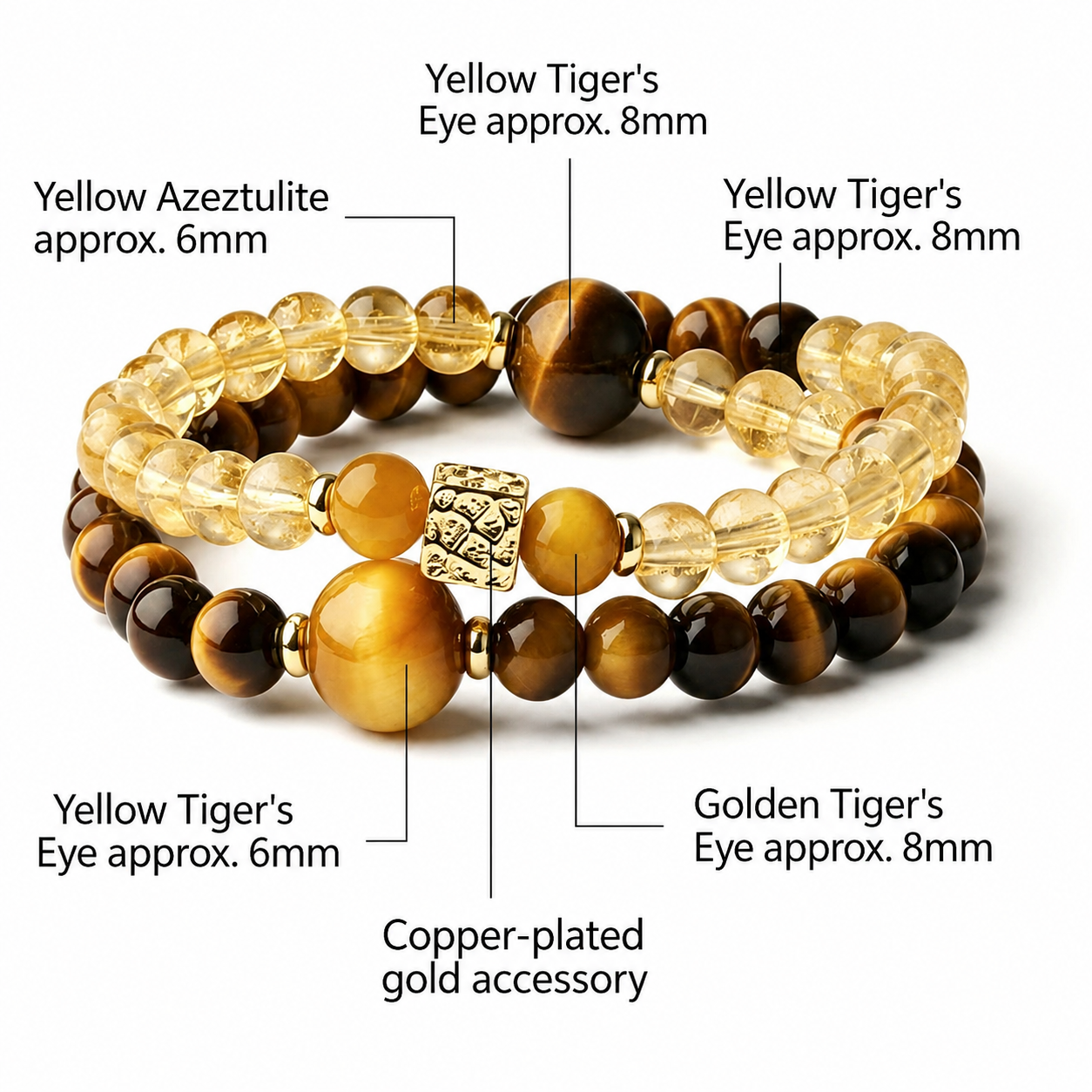 Solar Twins – Golden Tiger’s Eye Bracelet for Personal Power